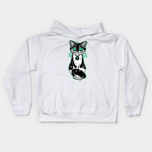 Black and white mystery cat Kids Hoodie